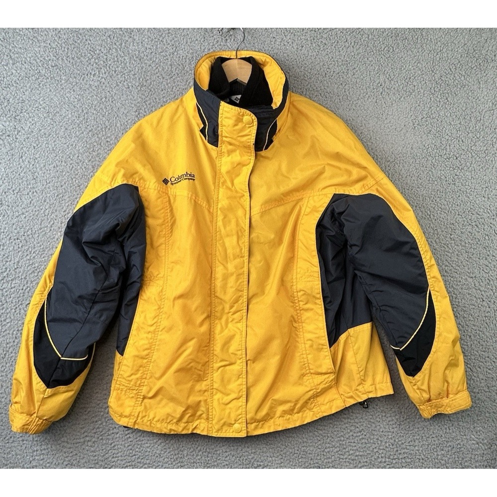 VTG Columbia Sportswear Bugaboo Jacket Women L Yellow Fleece Lined Jacket 3 in 1